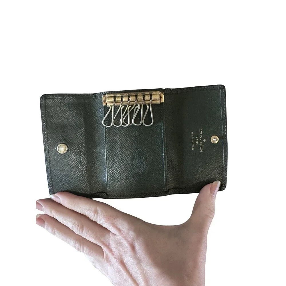Louis Vuitton 6 Key Case Wallet Taiga Dark Green